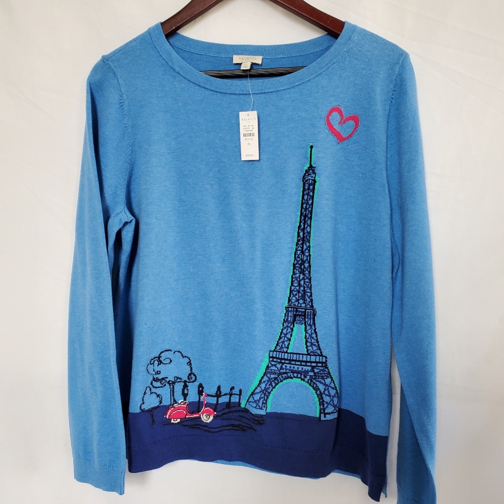 Talbots Paris Eiffle Tower sweater Europe New